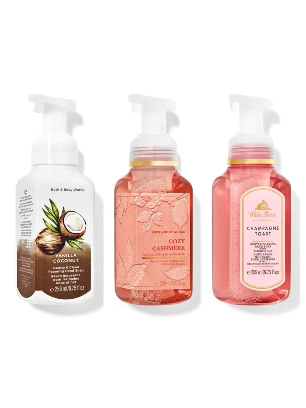 BATH & BODY WORKS GENTLE FOAMING HAND SOAPS X3 - BRAND NEW